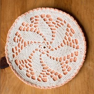 Small Orange Crochet Doily